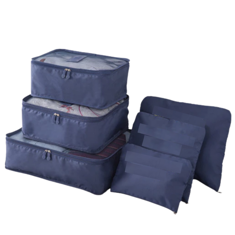 Set mit 6 kleinen Reisetaschen für Koffer