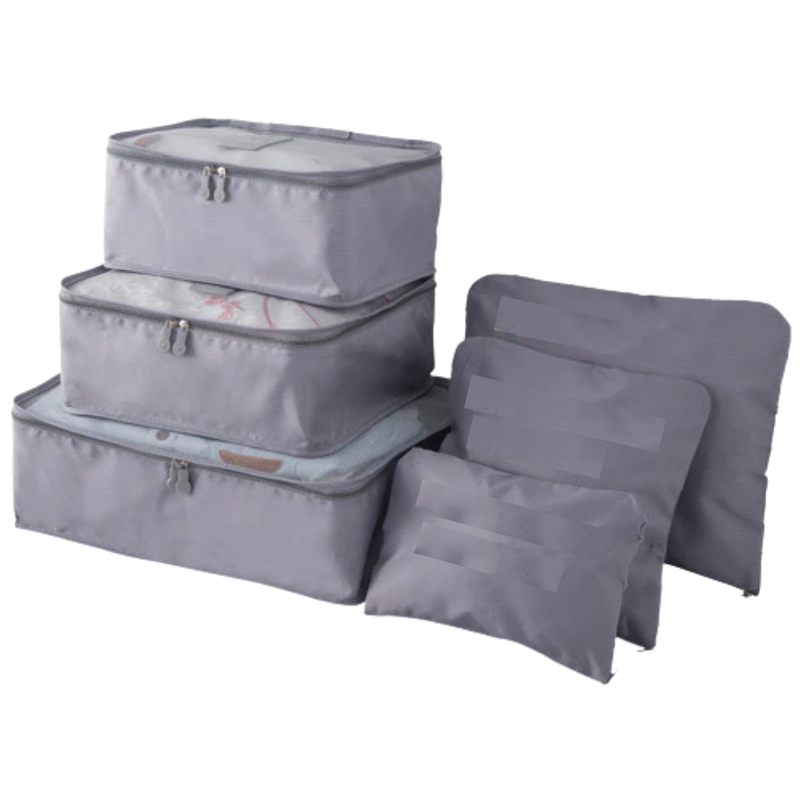 Set mit 6 kleinen Reisetaschen für Koffer