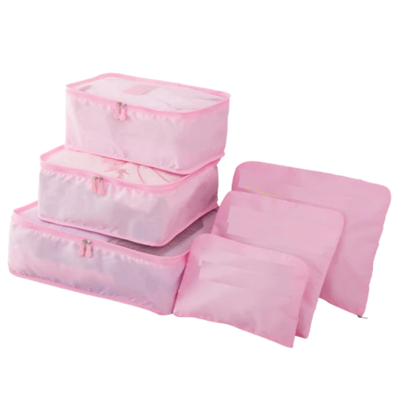 Set mit 6 kleinen Reisetaschen für Koffer