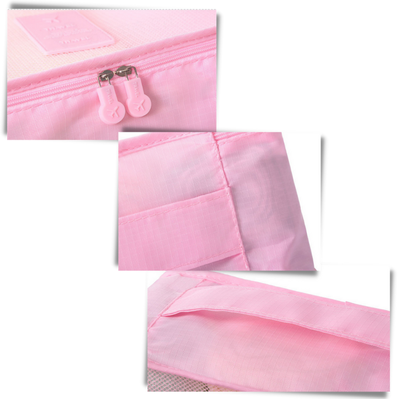 Set mit 6 kleinen Reisetaschen für Koffer