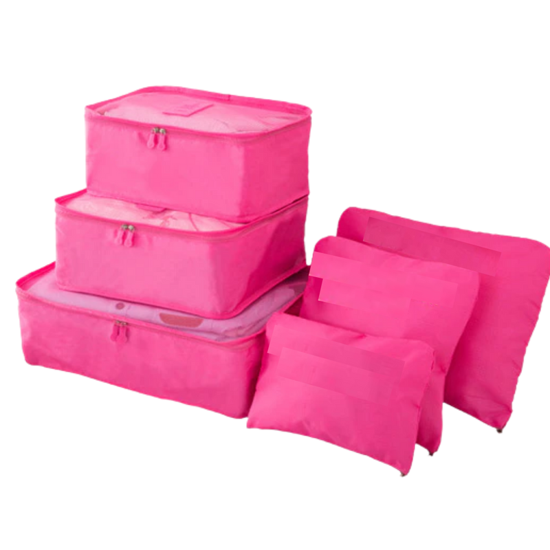 Set mit 6 kleinen Reisetaschen für Koffer