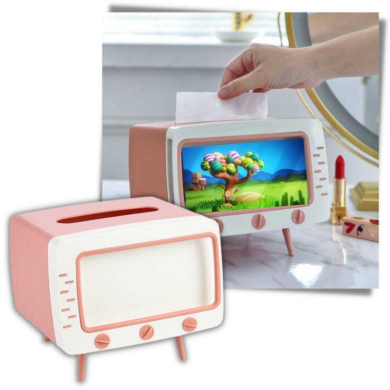 Papierhandtuchspender mit Telefonhalterung