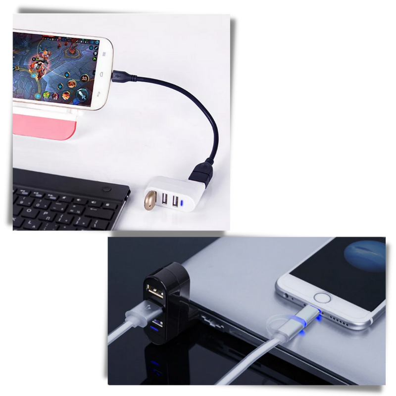 USB-Drehadapter mit mehreren Anschlüssen