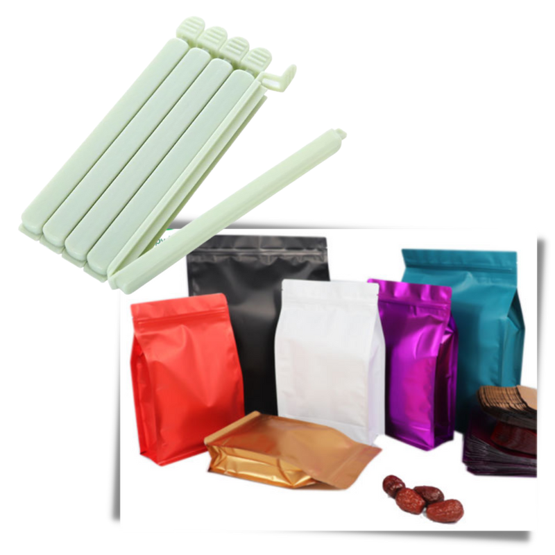 Packung mit 15 Dichtungsclips für Lebensmittelpakete