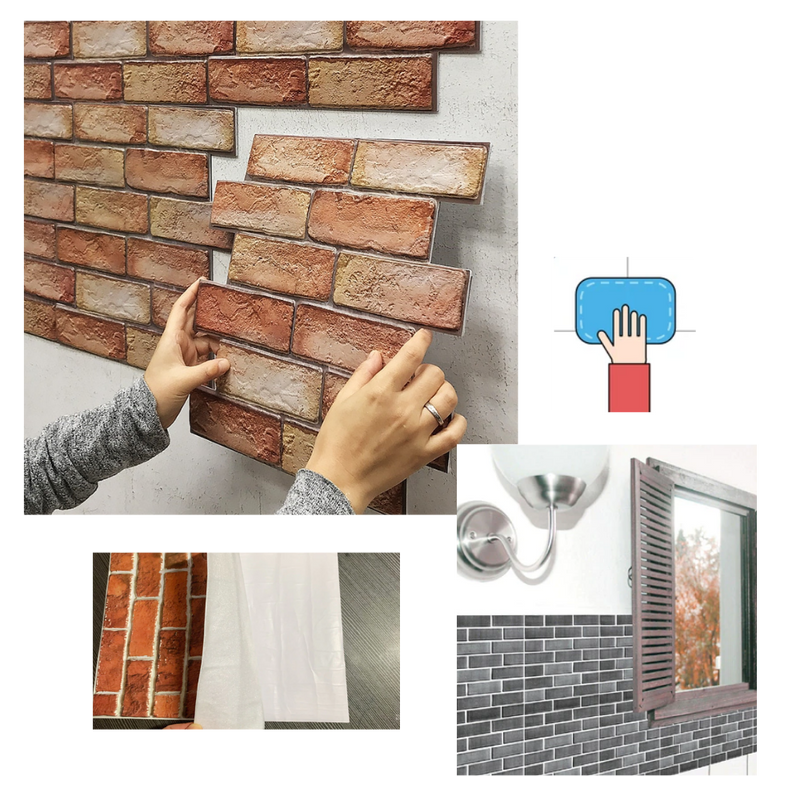 3D-Schaumstoff-Wandfliesen zum Abziehen und Aufkleben