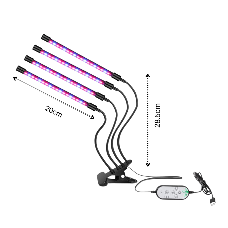 4-Kopf LED USB Innenraum Wachstumsleuchte