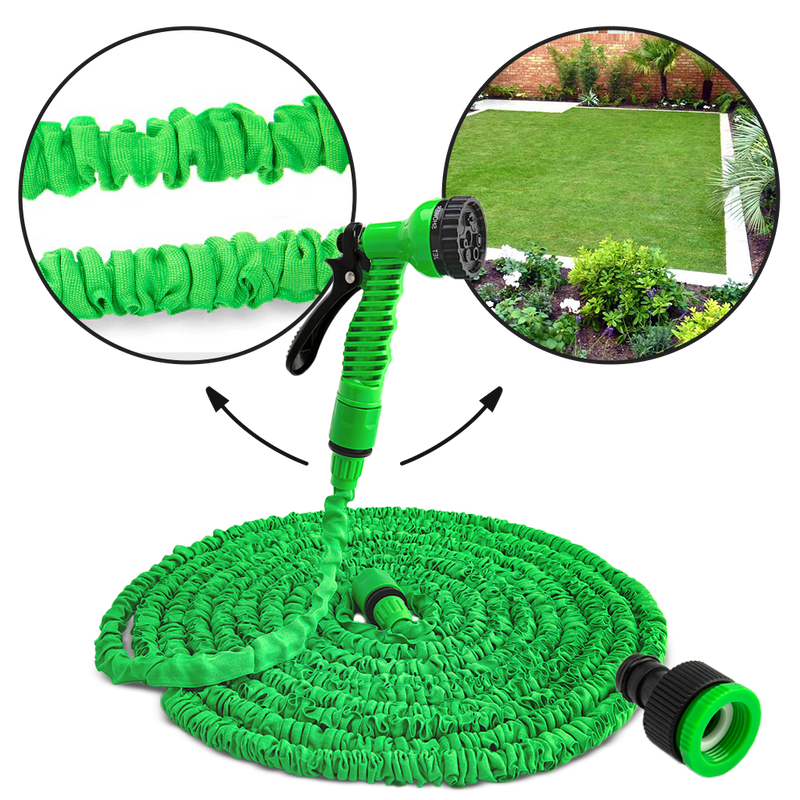 7,5 m dehnbarer Gartenschlauch mit Spritzpistole