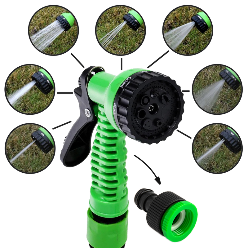 7,5 m dehnbarer Gartenschlauch mit Spritzpistole