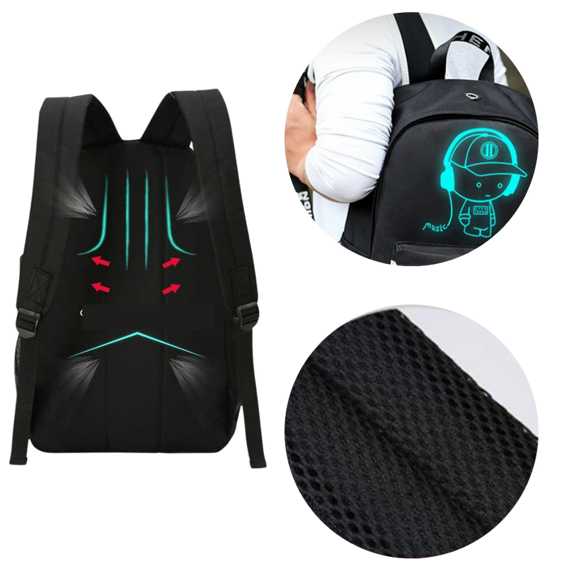 Leuchtender Anime-Laptop-Rucksack