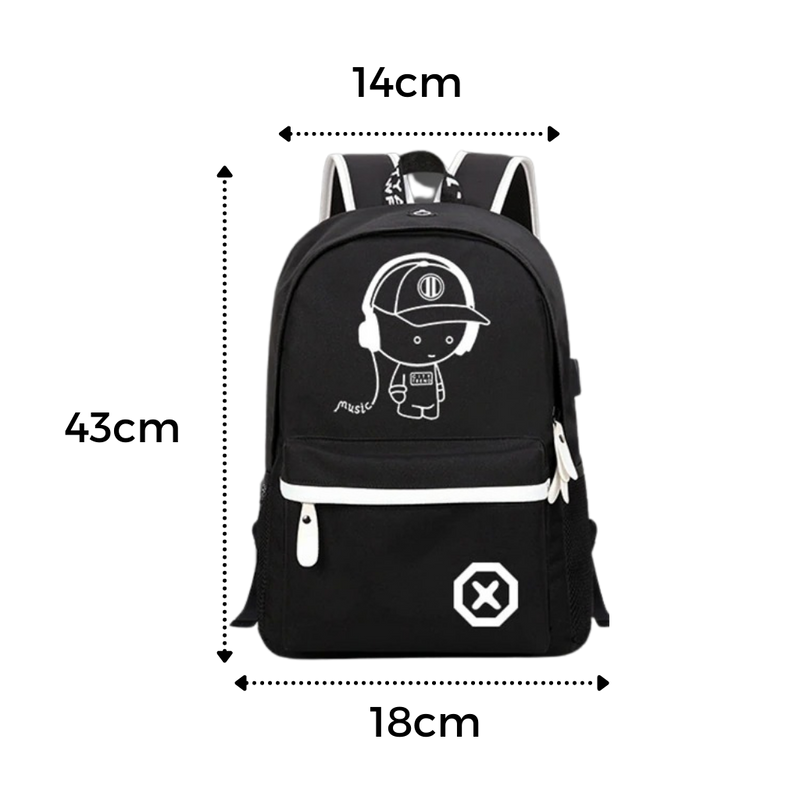 Leuchtender Anime-Laptop-Rucksack