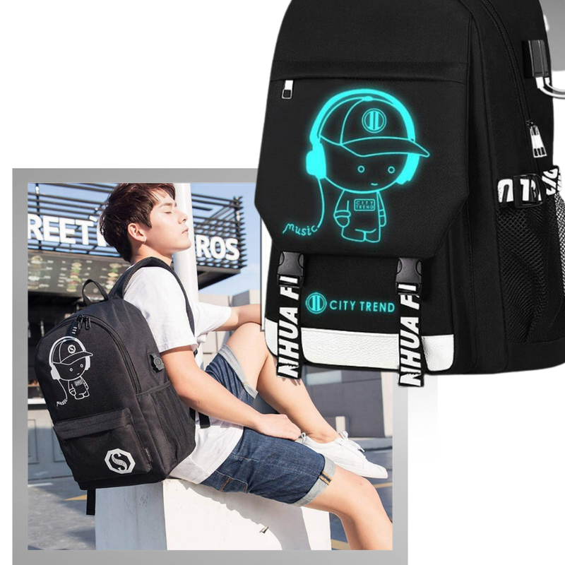 Leuchtender Anime-Laptop-Rucksack
