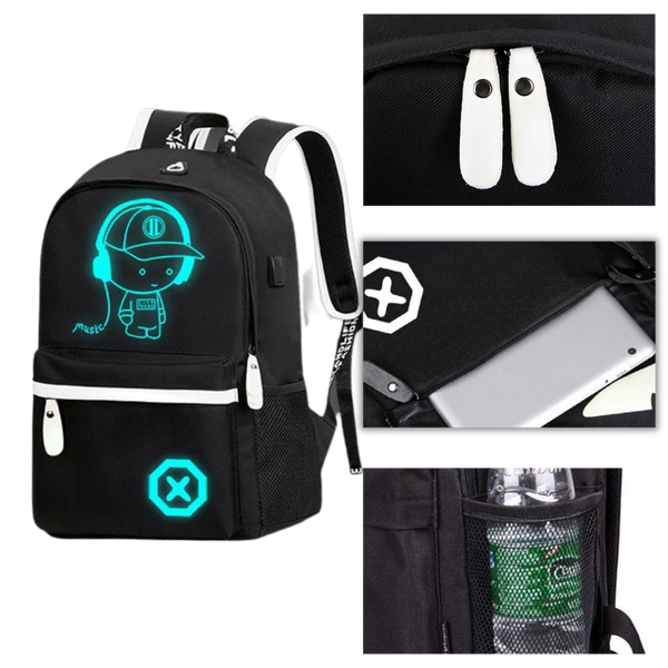 Leuchtender Anime-Laptop-Rucksack