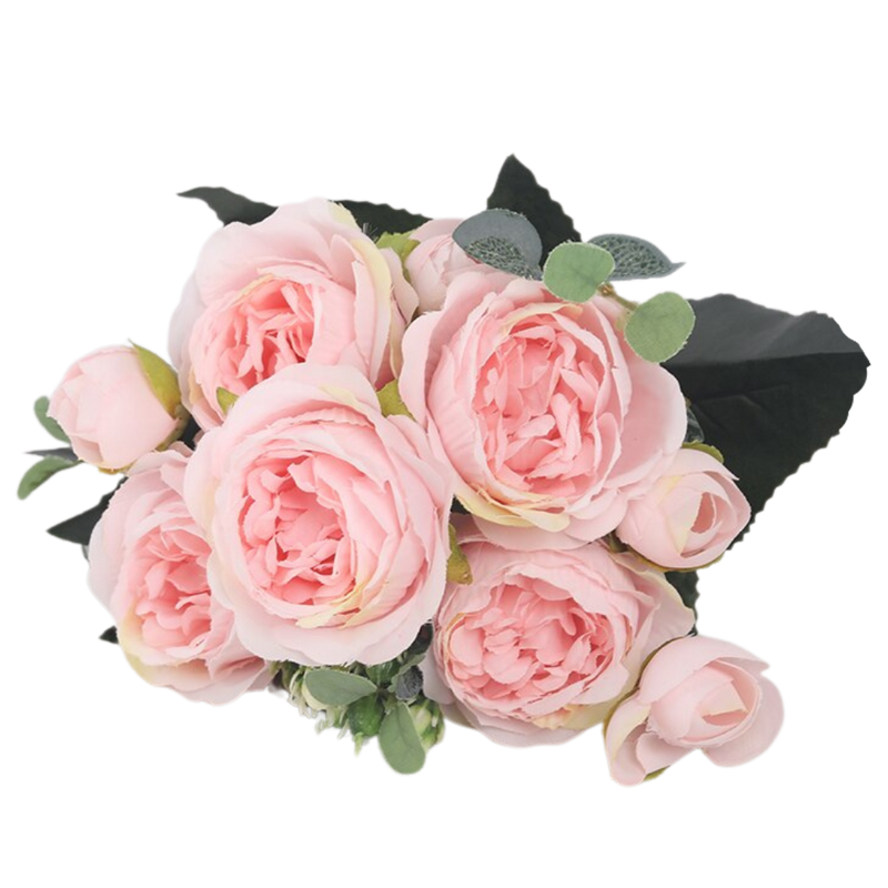 Künstliche Seidenpfingstrose und Rosen Blumenstrauß