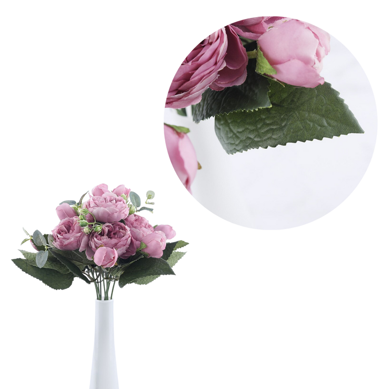 Künstliche Seidenpfingstrose und Rosen Blumenstrauß