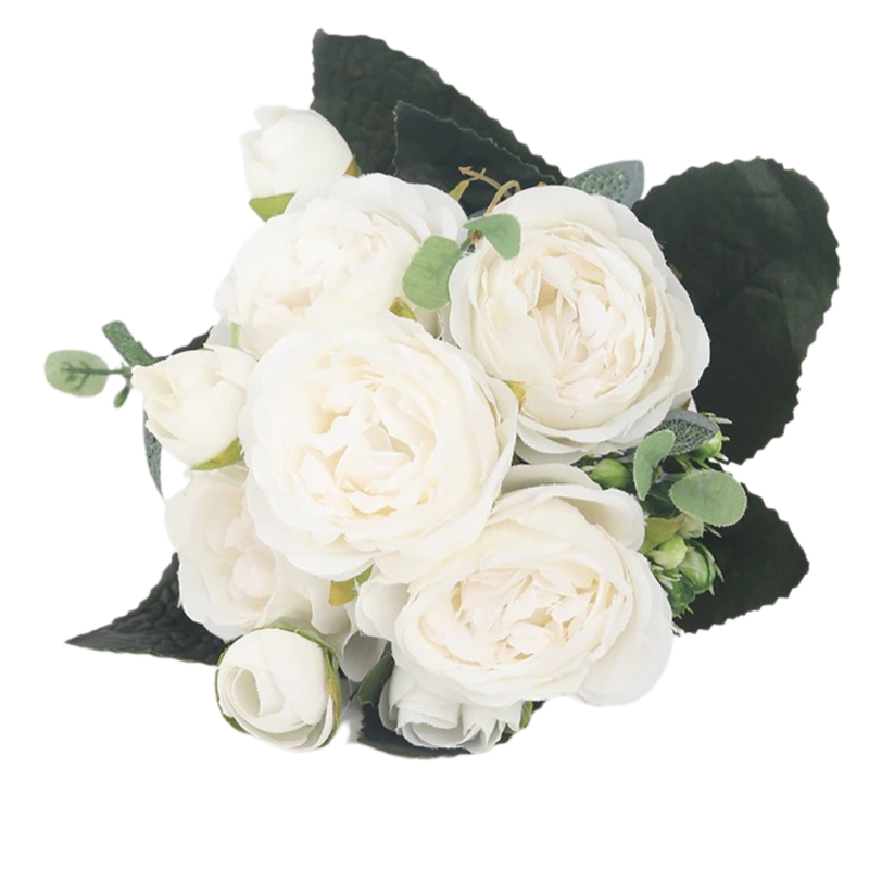 Künstliche Seidenpfingstrose und Rosen Blumenstrauß