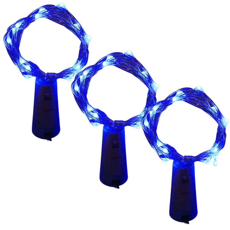 Flaschen Lichterkette LED mit Korken (3er Pack)