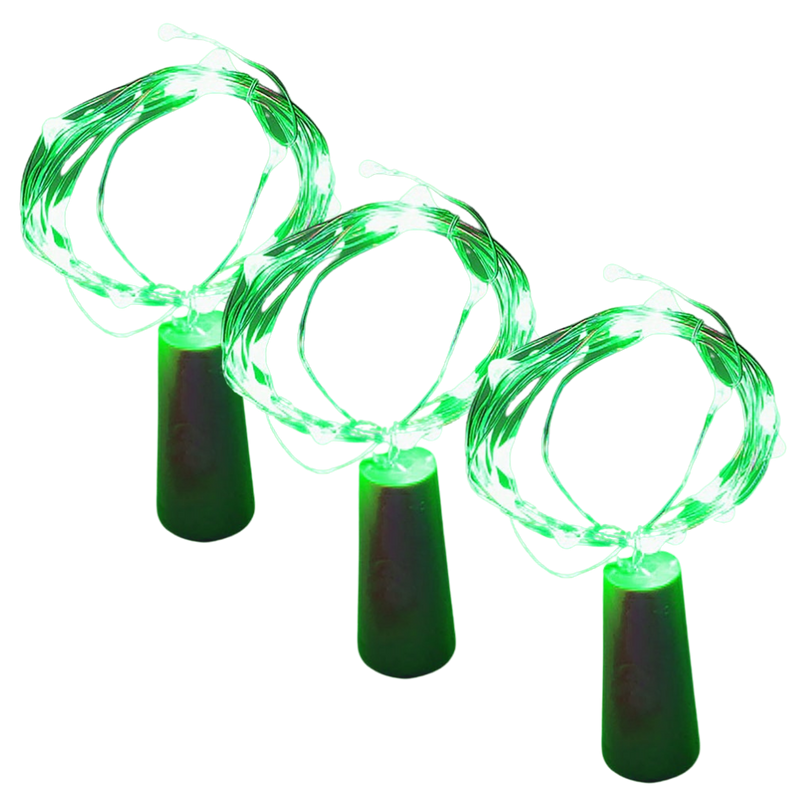 Flaschen Lichterkette LED mit Korken (3er Pack)