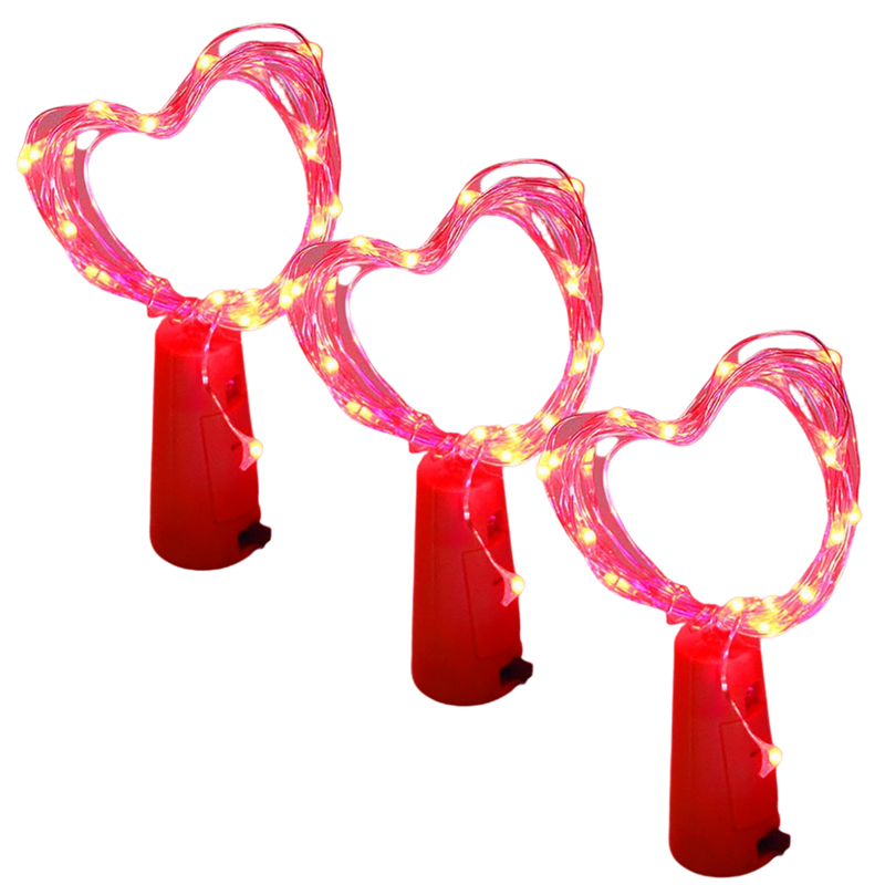 Flaschen Lichterkette LED mit Korken (3er Pack)