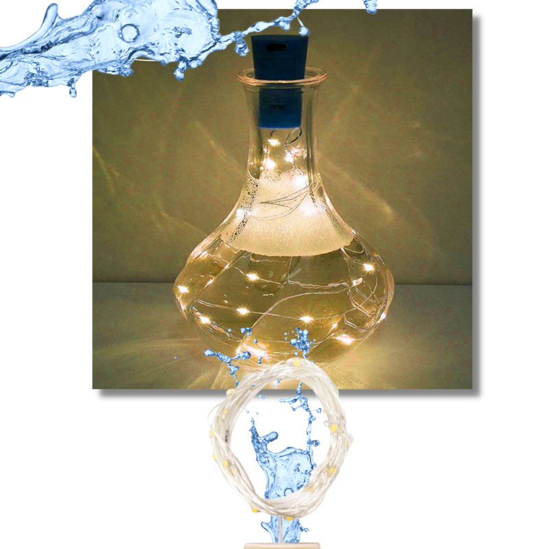 Flaschen Lichterkette LED mit Korken (3er Pack)