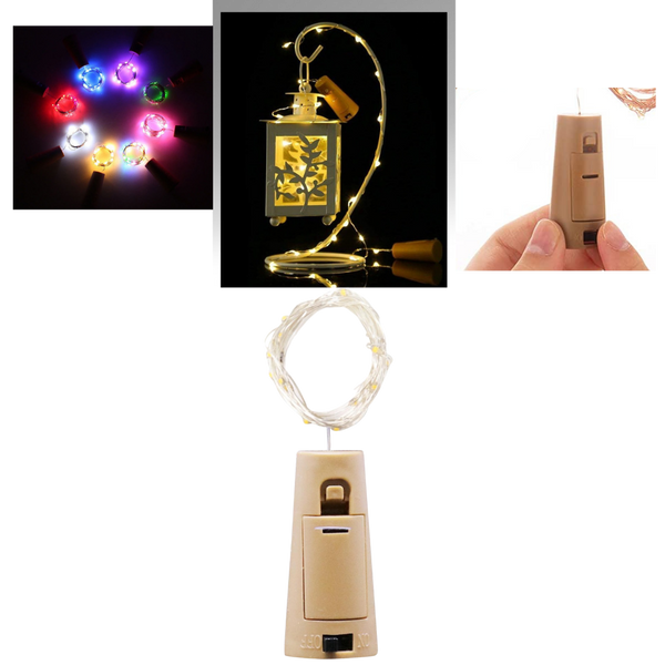 Flaschen Lichterkette LED mit Korken (3er Pack)