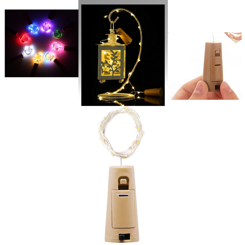 Flaschen Lichterkette LED mit Korken (3er Pack)