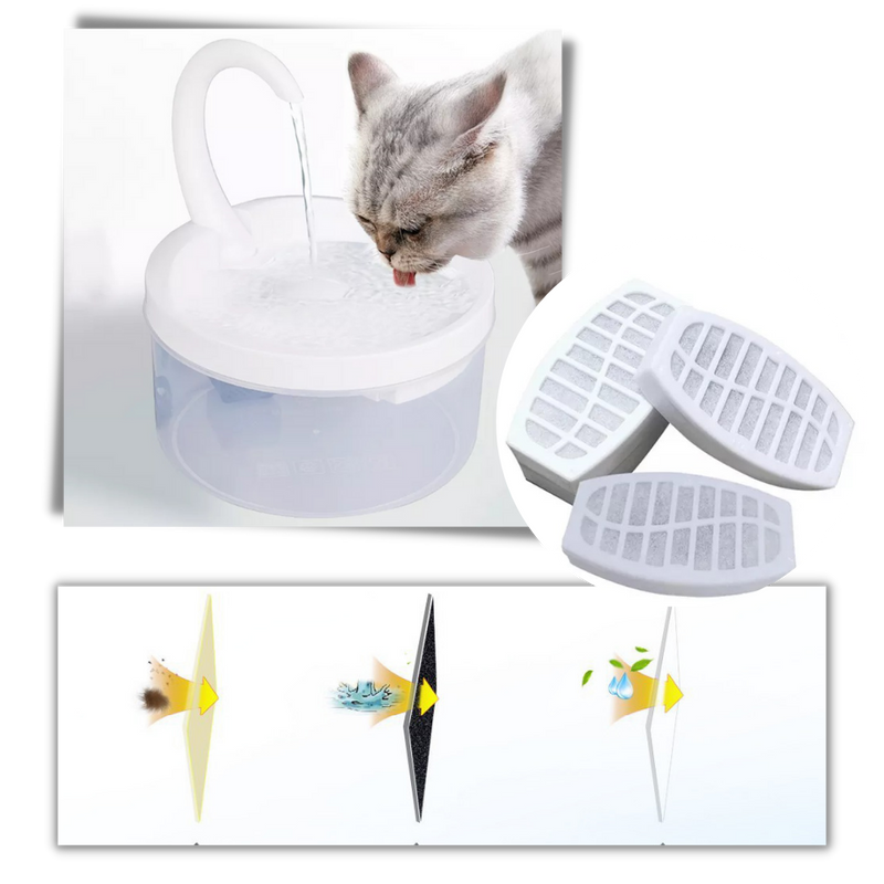 Automatischer Wasserbrunnen für Katzen mit LED-Licht