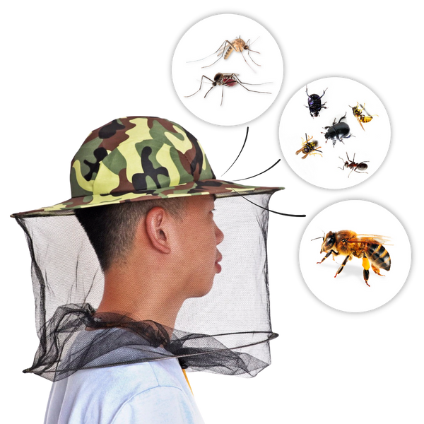 Camouflage Imkerhut mit Nylon-Netzschleier