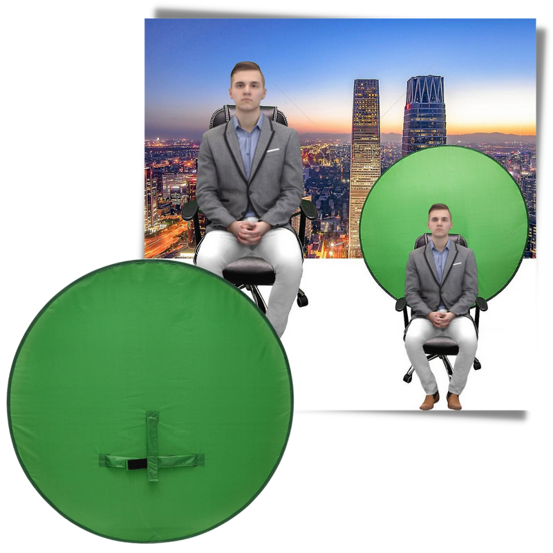 Zusammenklappbarer Greenscreen für Stuhl