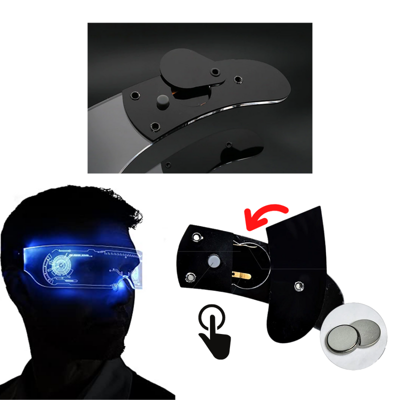 Leuchtende Brille mit bunten LED-Lichtern