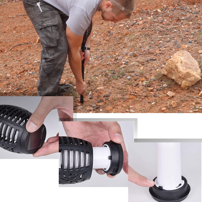 LED Solar Lampe mit flackernder Flamme