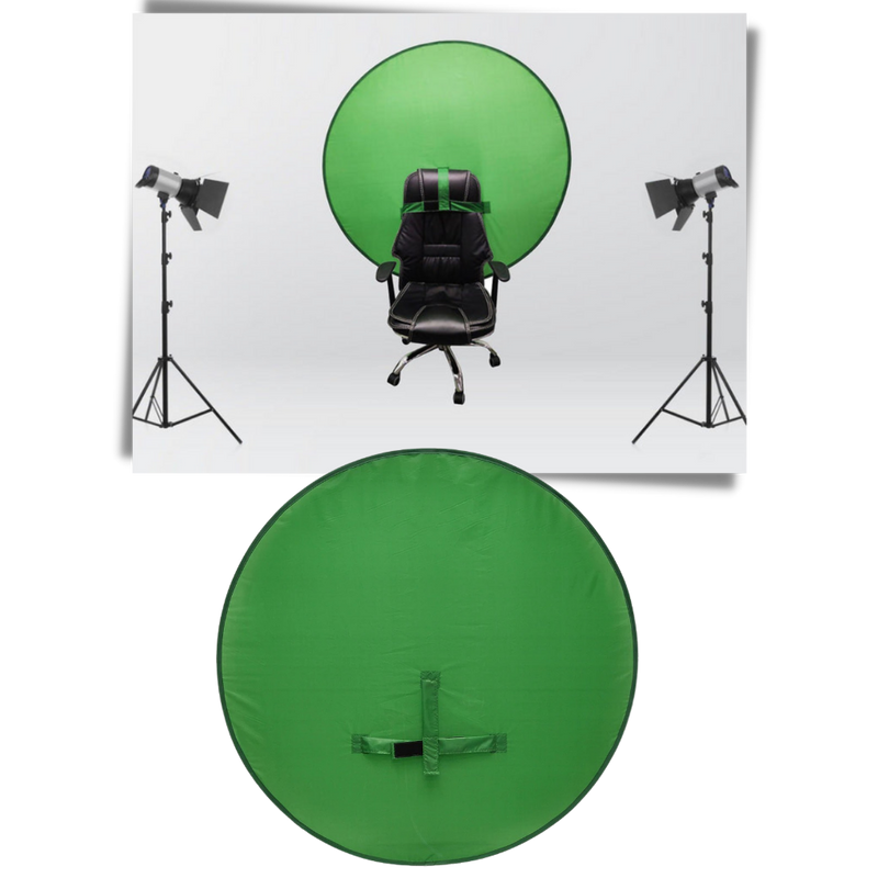 Zusammenklappbarer Greenscreen für Stuhl