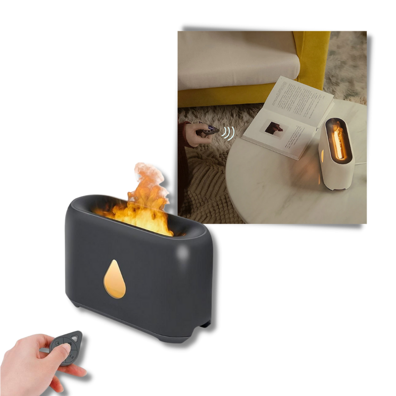 Luftbefeuchter mit Flammeneffekt