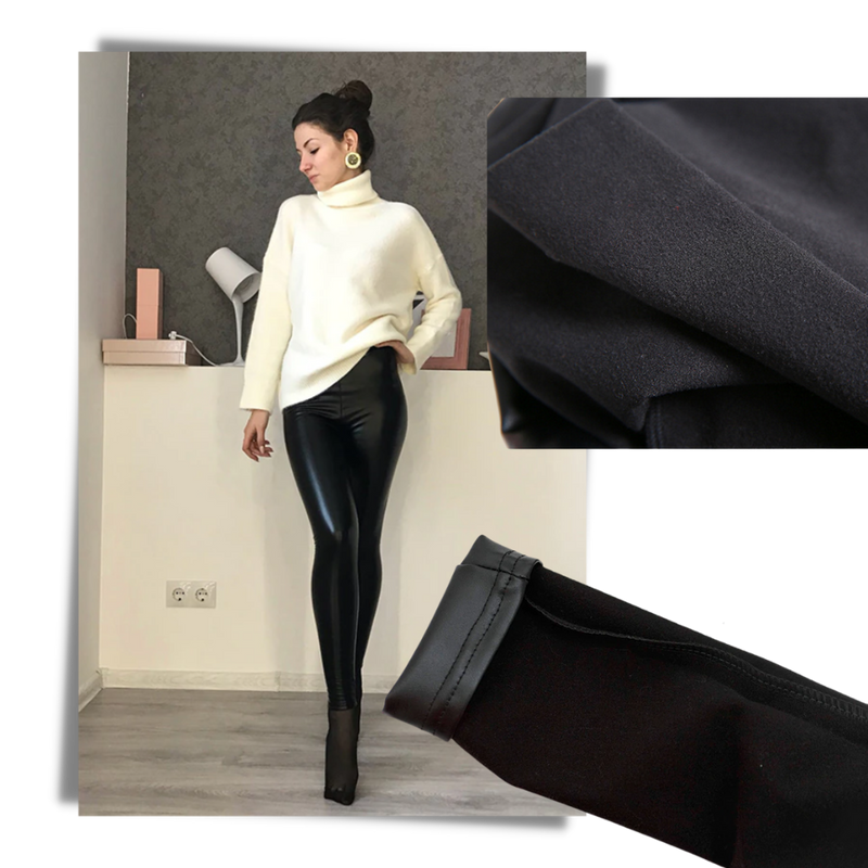 Hochtaillierte Hose aus Kunstleder