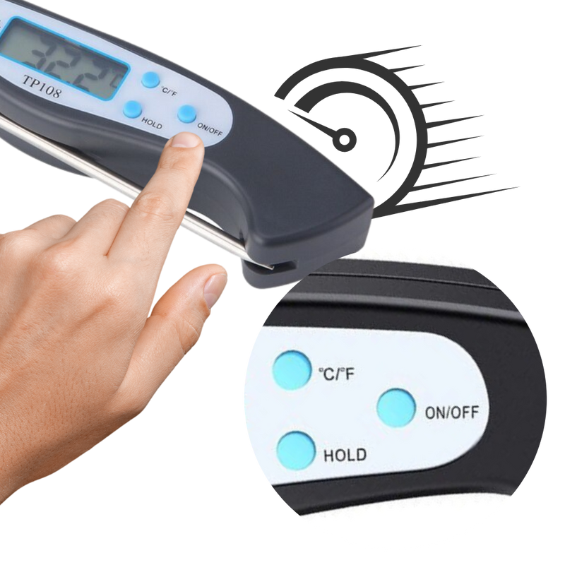 Zusammenklappbares digitales Lebensmittelthermometer mit Sofortanzeige
