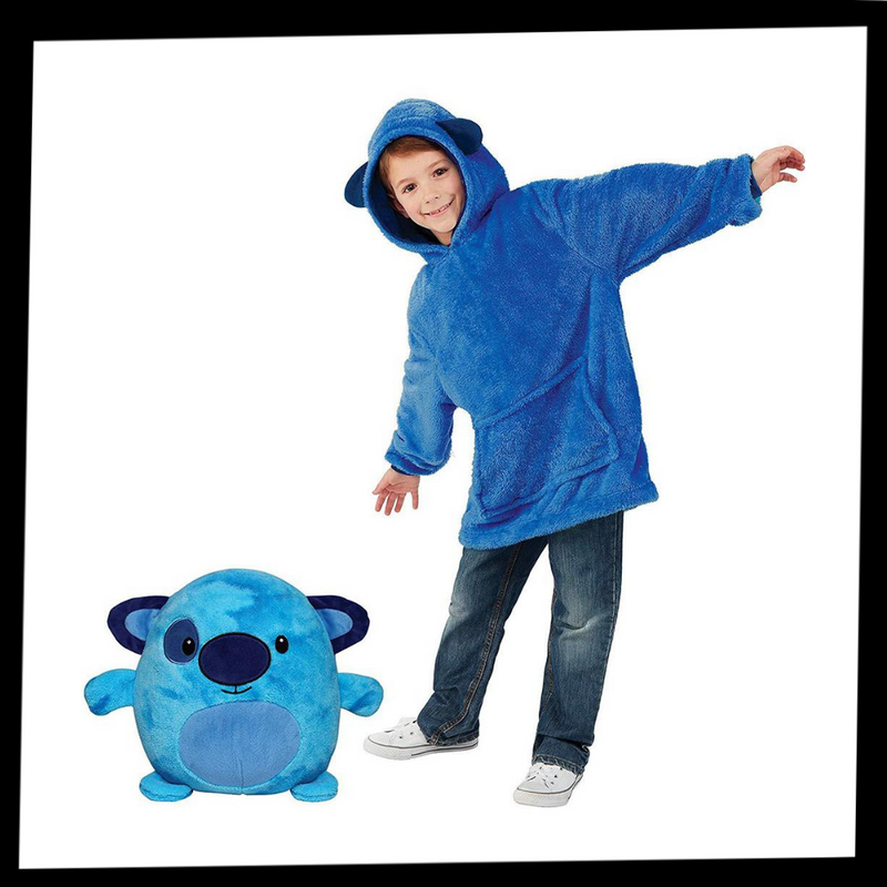 2 in 1 Faltbarer Plüsch-Kapuzenpullover
