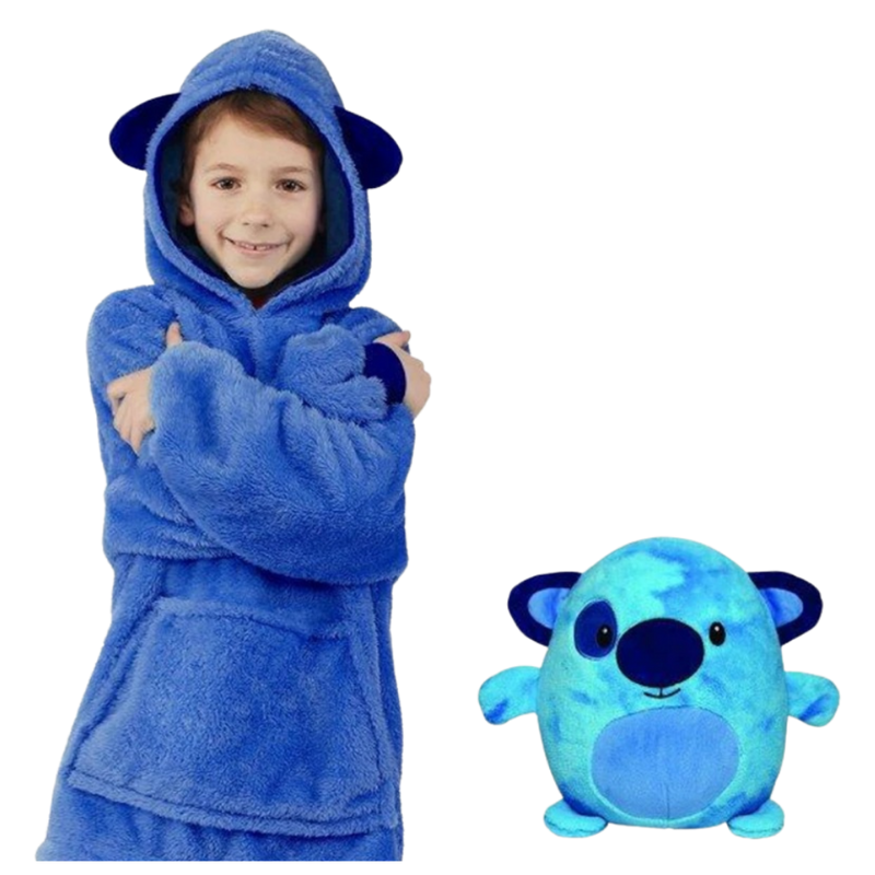 2 in 1 Faltbarer Plüsch-Kapuzenpullover