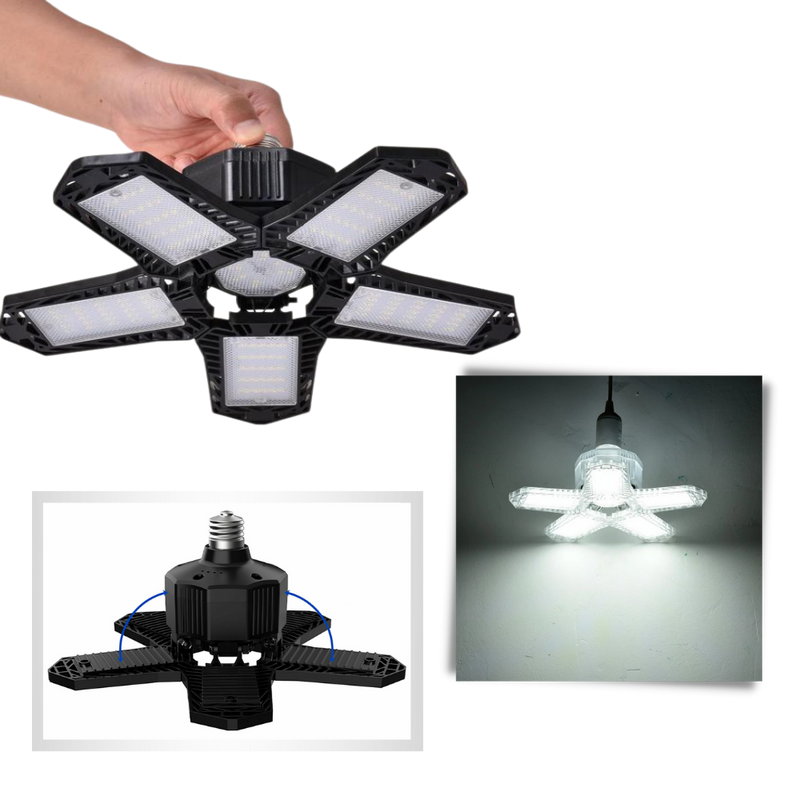 Garagenleuchte mit 5 klappbaren Paneelen