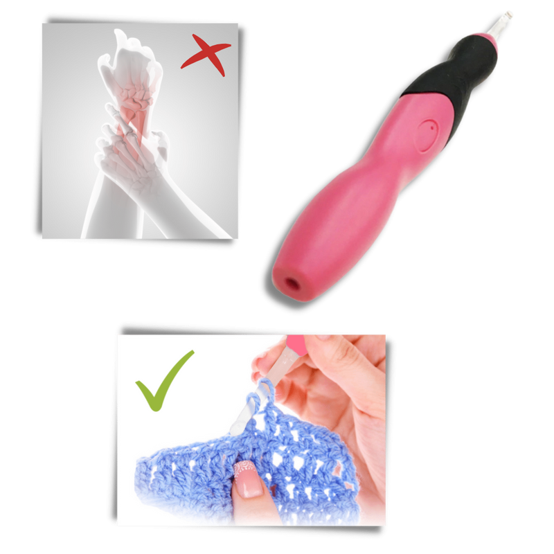Set mit ergonomischen LED-Häkelnadeln