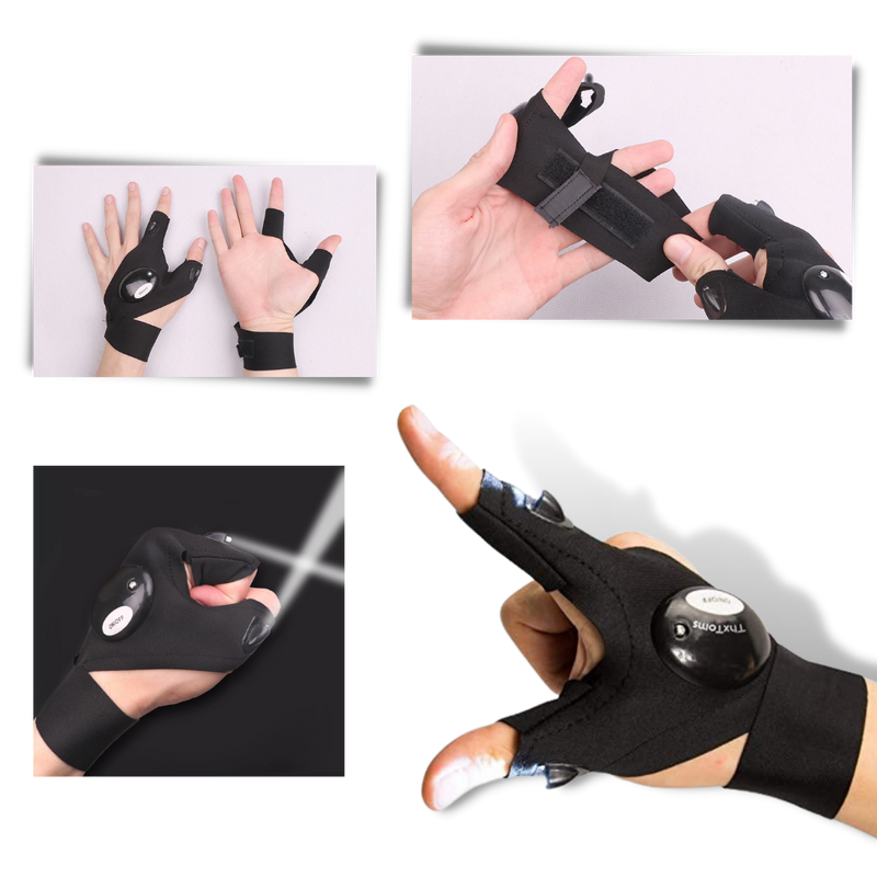 Ein Paar LED-Handschuhe mit wasserdichten Lichtern