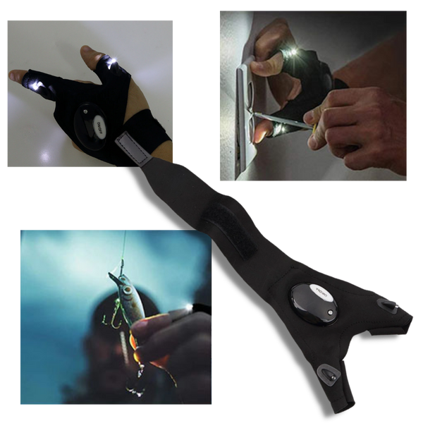 Ein Paar LED-Handschuhe mit wasserdichten Lichtern