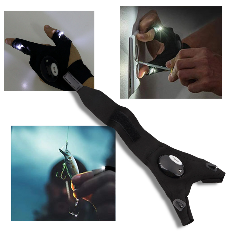 Ein Paar LED-Handschuhe mit wasserdichten Lichtern