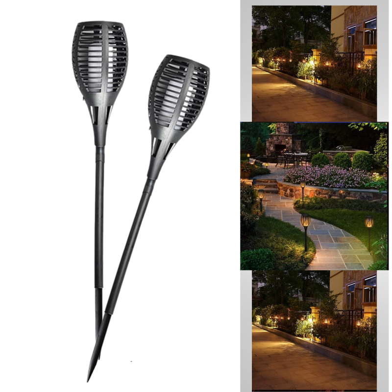 LED Solar Lampe mit flackernder Flamme