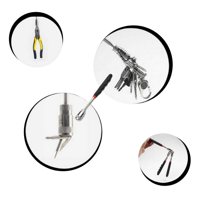Einziehbares magnetisches Aufnahmewerkzeug mit LED