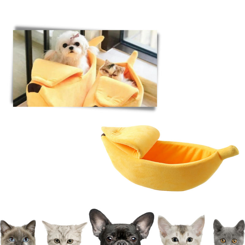 Bananenförmiges Haustierbett