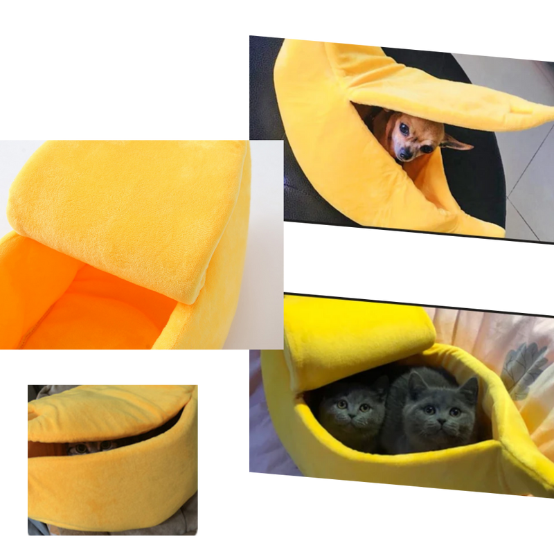 Bananenförmiges Haustierbett