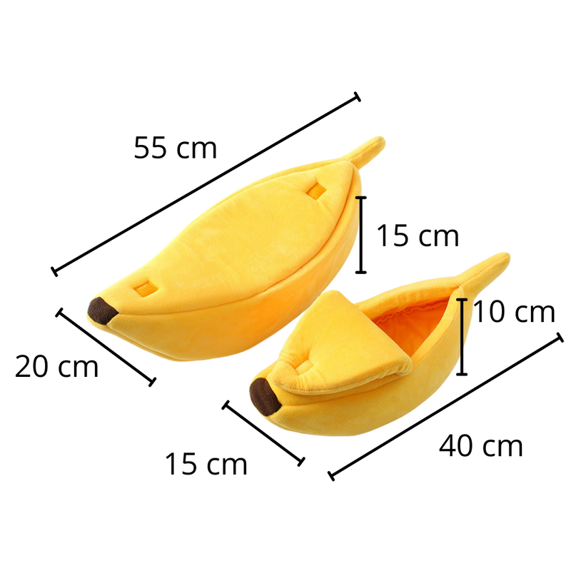 Bananenförmiges Haustierbett