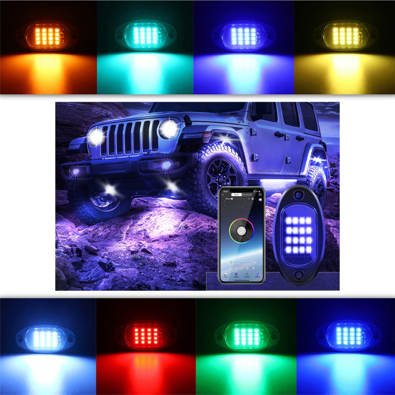 Packung mit 8 RGB-Leuchten für Fahrzeuge