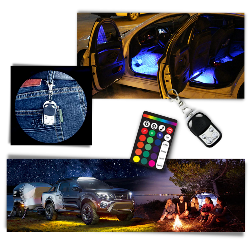 Packung mit 8 RGB-Leuchten für Fahrzeuge