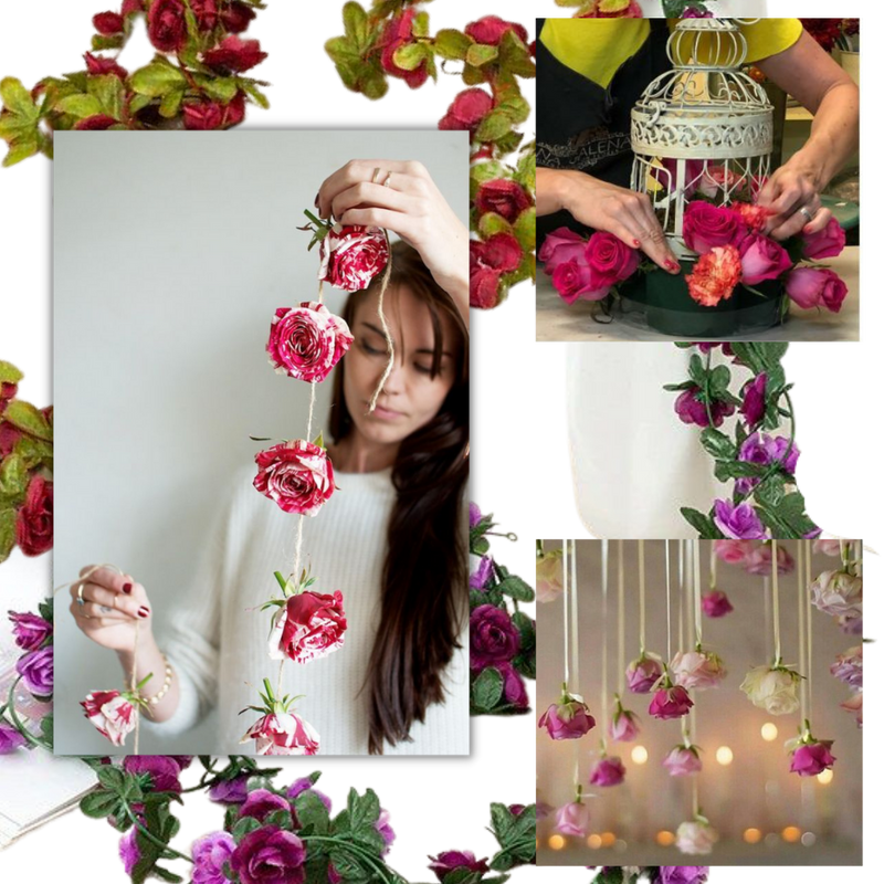 Künstliche Rosen-Girlande