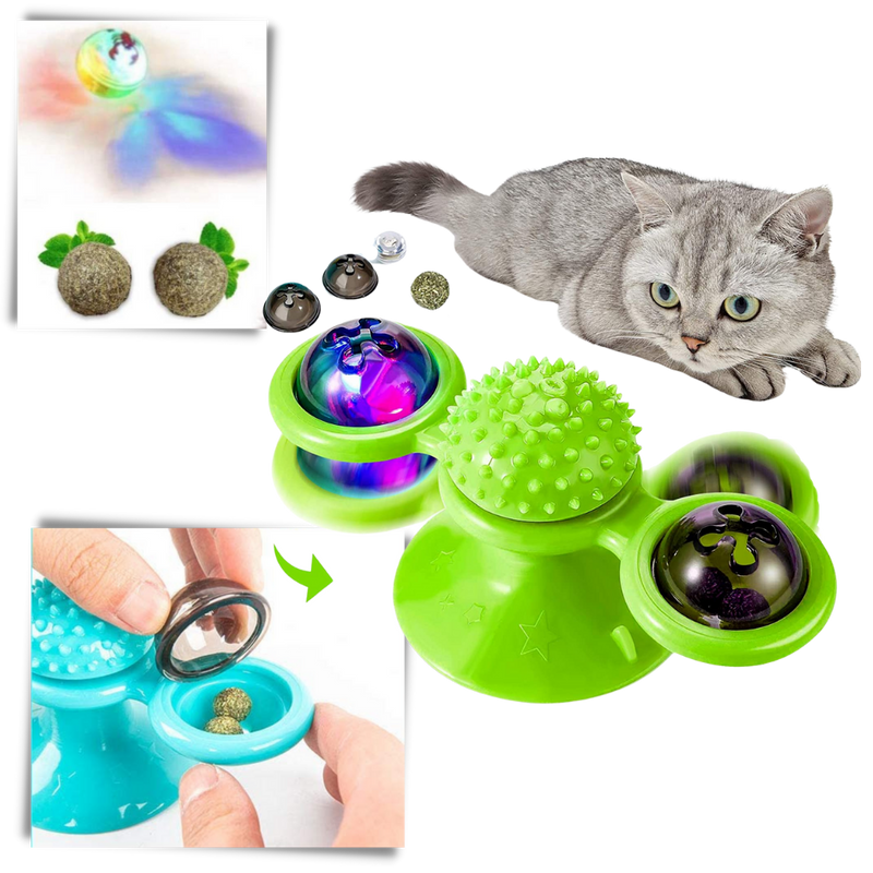 Drehbares Windrad Katzenspielzeug mit Bürste
